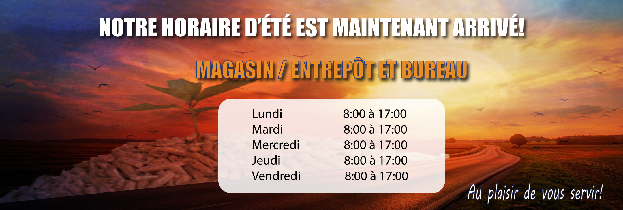 Horaire magasin été